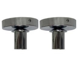 First Choice Lighting Set of 2 Cynthia - Chrome Ceiling Flush Lights for Easy Fit Shades in Silver - thumbnail 1
