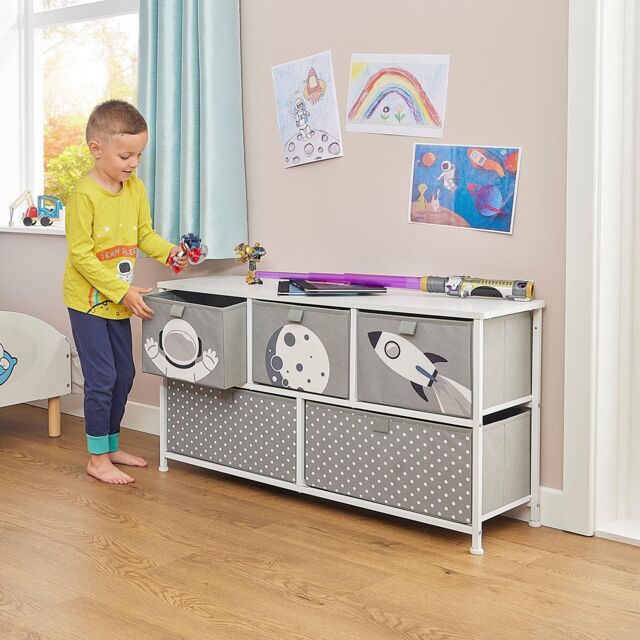 Liberty House Toys Spaceman 5 Drawer Storage Chest in Grey - image 1