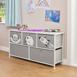 Liberty House Toys Spaceman 5 Drawer Storage Chest in Grey - thumbnail 3