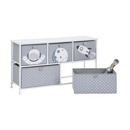 Liberty House Toys Spaceman 5 Drawer Storage Chest in Grey - thumbnail 5