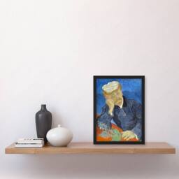 Artery8 Vincent van Gogh Framed Wall Art Print Dr Paul Gachet Portrait in Blue - Size: A4 - thumbnail 2