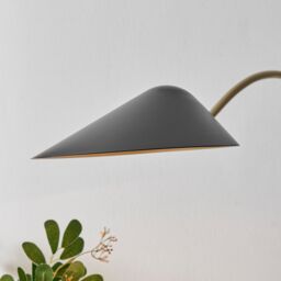 FurnitureboxUK Poppy Brushed Brass Retro Wall Lamp With Matte Black Shade in Gold - thumbnail 3