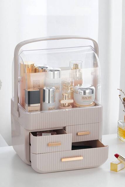 Makeup Organiser Storage Cosmetic Organisers in Pale Pink - image 1