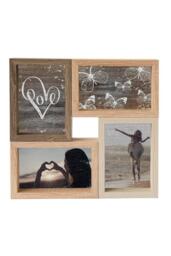 "Accent Photo Collage Frame for 4 Pictures 4x6"" - Mixed Wood Finishes"