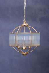 Orsina Modern Round Pendant Lamp, Crystal Glass Shade Hanging Light With Silver Finish, Globe Ceiling Fixture - thumbnail 2