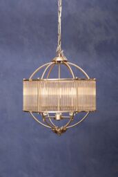 Orsina Modern Round Pendant Lamp, Crystal Glass Shade Hanging Light With Silver Finish, Globe Ceiling Fixture - thumbnail 3