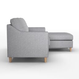 Furnishings For Less UK Baxter Fabric L Shaped 3 Seater Corner Sofa With Chaise Right Hand Facing - Charcoal, Silver, Oatmeal or Sage in Silver - thumbnail 2