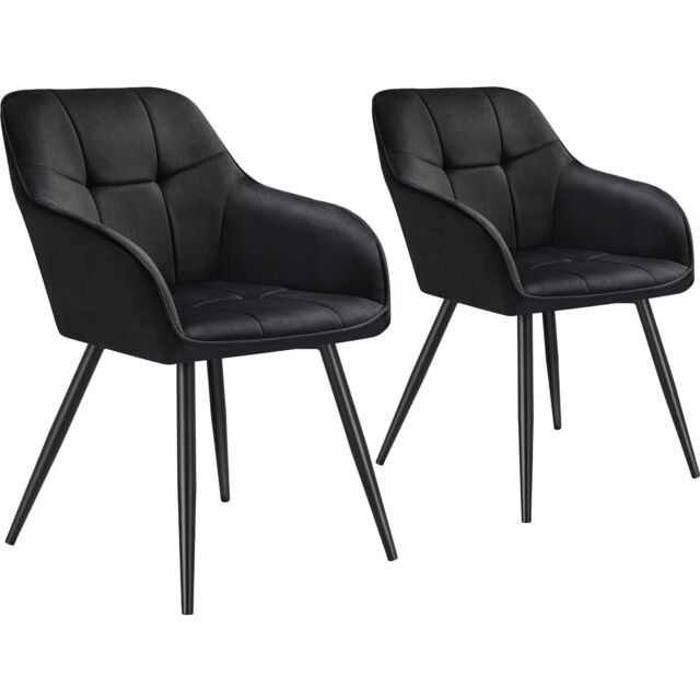 tectake Dining Chair Marilyn Set Of 6 - Black/Black in Black - Size: 6 Pack - image 1