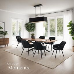 tectake Dining Chair Marilyn Set Of 6 - Black/Black in Black - Size: 6 Pack - thumbnail 8