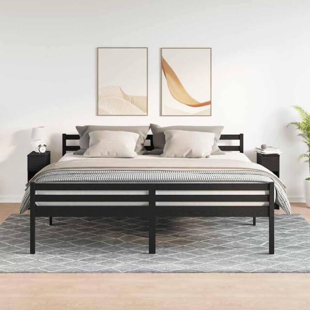 Berkfield Home Durable Bedside Cabinets with Drawer 2 pcs Black Oak 20x36x60 cm - Size: 20 x 36 x 60 cm - image 1