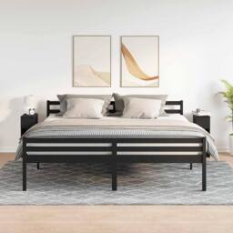 Berkfield Home Durable Bedside Cabinets with Drawer 2 pcs Black Oak 20x36x60 cm - Size: 20 x 36 x 60 cm - thumbnail 1
