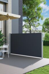 Garden Sanctuary 3mW x 1.6mH Retractable Outdoor Privacy Side Awning in Grey - thumbnail 2