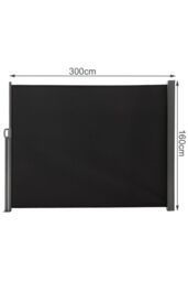 Garden Sanctuary 3mW x 1.6mH Retractable Outdoor Privacy Side Awning in Grey - thumbnail 6