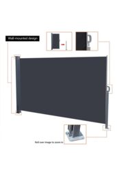 Garden Sanctuary 3mW x 1.6mH Retractable Outdoor Privacy Side Awning in Grey - thumbnail 5