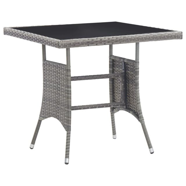 Berkfield Home Garden Table Grey 80x80x74 cm Poly Rattan - Size: 80 x 80 x 74 cm - image 1