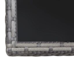 Berkfield Home Garden Table Grey 80x80x74 cm Poly Rattan - Size: 80 x 80 x 74 cm - thumbnail 5