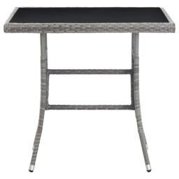 Berkfield Home Garden Table Grey 80x80x74 cm Poly Rattan - Size: 80 x 80 x 74 cm - thumbnail 2