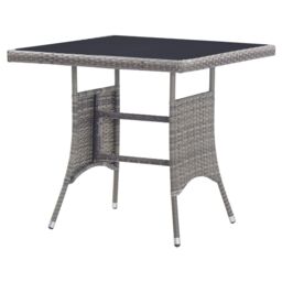 Berkfield Home Garden Table Grey 80x80x74 cm Poly Rattan - Size: 80 x 80 x 74 cm - thumbnail 4