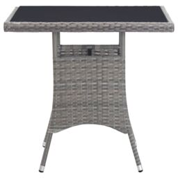 Berkfield Home Garden Table Grey 80x80x74 cm Poly Rattan - Size: 80 x 80 x 74 cm - thumbnail 3