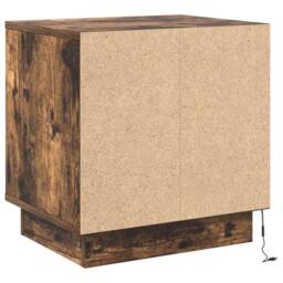 Berkfield Home Bedside Cabinet with LED Lights Smoked Oak 44x34, 5x45 cm in Brown - thumbnail 8