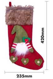 Netagon Luxury Gonk Christmas Stocking in Red - thumbnail 2
