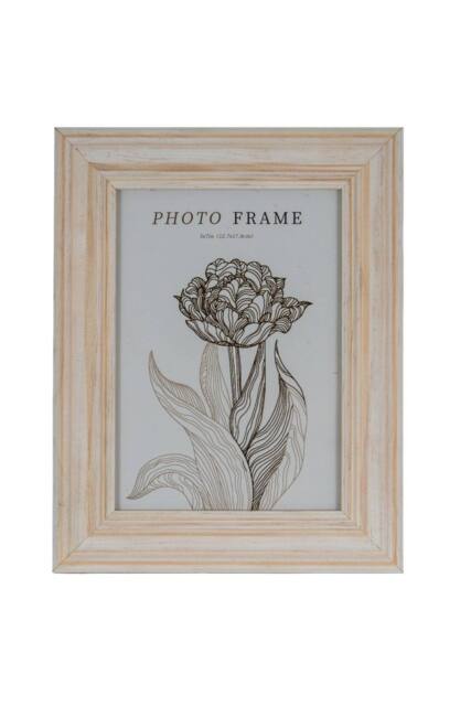 KDMD Isla 5x7 Natural Finish Photo Frame Standing Display in White - image 1