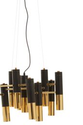 Orsina Modern Gold Finish & Black Pendant Light, 13 Bulb Luxe Ceiling Fixture, Minimalist Metal Hanging Light - thumbnail 4