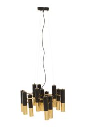 Orsina Modern Gold Finish & Black Pendant Light, 13 Bulb Luxe Ceiling Fixture, Minimalist Metal Hanging Light - thumbnail 1