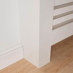 OHS Wood Effect Radiator Cover Sideboard Shelf in White - Size: Small - thumbnail 5
