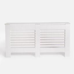 OHS Wood Effect Radiator Cover Sideboard Shelf in White - Size: Small - thumbnail 6