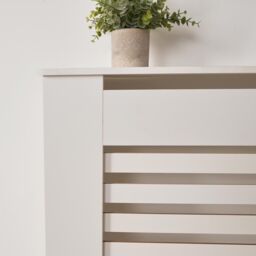 OHS Wood Effect Radiator Cover Sideboard Shelf in White - Size: Small - thumbnail 3