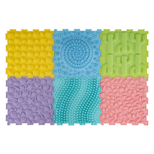 CASART 6 PCS Tactile Sensory Mats for Kids Adults Interlocking Puzzle in Pink - image 1