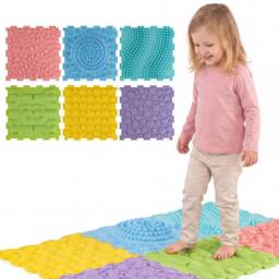 CASART 6 PCS Tactile Sensory Mats for Kids Adults Interlocking Puzzle in Pink - thumbnail 9