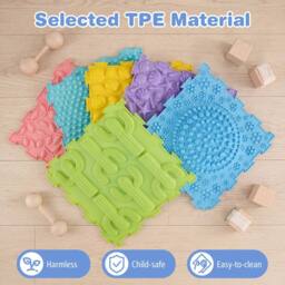 CASART 6 PCS Tactile Sensory Mats for Kids Adults Interlocking Puzzle in Pink - thumbnail 7
