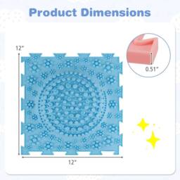 CASART 6 PCS Tactile Sensory Mats for Kids Adults Interlocking Puzzle in Pink - thumbnail 2
