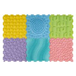 CASART 6 PCS Tactile Sensory Mats for Kids Adults Interlocking Puzzle in Pink - thumbnail 1