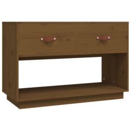 Berkfield Home TV Cabinet Honey Brown 90x40x60 cm Solid Wood Pine - Size: 90 x 40 x 60 cm - thumbnail 2