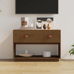 Berkfield Home TV Cabinet Honey Brown 90x40x60 cm Solid Wood Pine - Size: 90 x 40 x 60 cm
