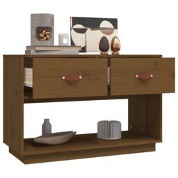 Berkfield Home TV Cabinet Honey Brown 90x40x60 cm Solid Wood Pine - Size: 90 x 40 x 60 cm - thumbnail 5