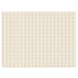 Berkfield Home Weighted Blanket Light Cream 152x203 cm 11 kg Fabric - thumbnail 3
