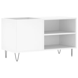 Berkfield Home Record Cabinet White 85x38x48 cm Engineered Wood - Size: 85 x 38 x 48 cm - thumbnail 2