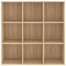 Berkfield Home Book Cabinet Sonoma Oak 98x30x98 cm Engineered Wood in Brown - Size: 98 x 30 x 98 cm - thumbnail 4