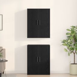 Berkfield Home Cabinets 2 pcs Black Oak 69, 5x34x180 cm Engineered Wood - Size: 5 x 34 x 180 cm - thumbnail 4