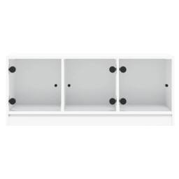 Berkfield Home TV Cabinet with Glass Doors White 102x37x42 cm - Size: 102 x 37 x 42 cm - thumbnail 6