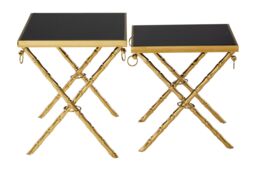Orsina Contemporary Design Set Of 2 Nesting Tables, Versatile Side Tables, Elegant & Functional Square Tables in Gold - thumbnail 5