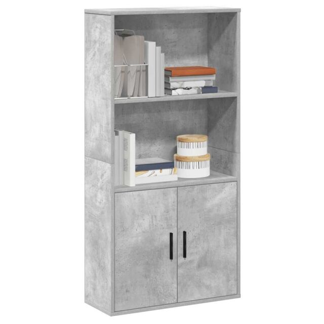 Berkfield Home Bookcase Concrete Grey 60x24x120 cm Engineered Wood - Size: 60 x 24 x 120 cm - image 1