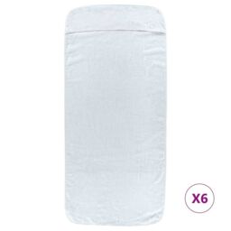 Berkfield Home Beach Towels 6 pcs White 60x135 cm Fabric 400 GSM - thumbnail 3