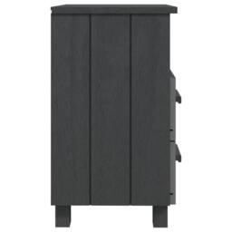 Berkfield Home Bedside Cabinet HAMAR Dark Grey 40x35x62 cm Solid Wood Pine - Size: 40 x 35 x 62 cm - thumbnail 4