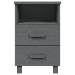Berkfield Home Bedside Cabinet HAMAR Dark Grey 40x35x62 cm Solid Wood Pine - Size: 40 x 35 x 62 cm - thumbnail 3
