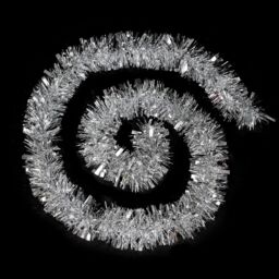 Shatchi 1.8m Luxury Deluxe Chunky Christmas Tinsel Garland Xmas Tree Decorations in Silver - thumbnail 3